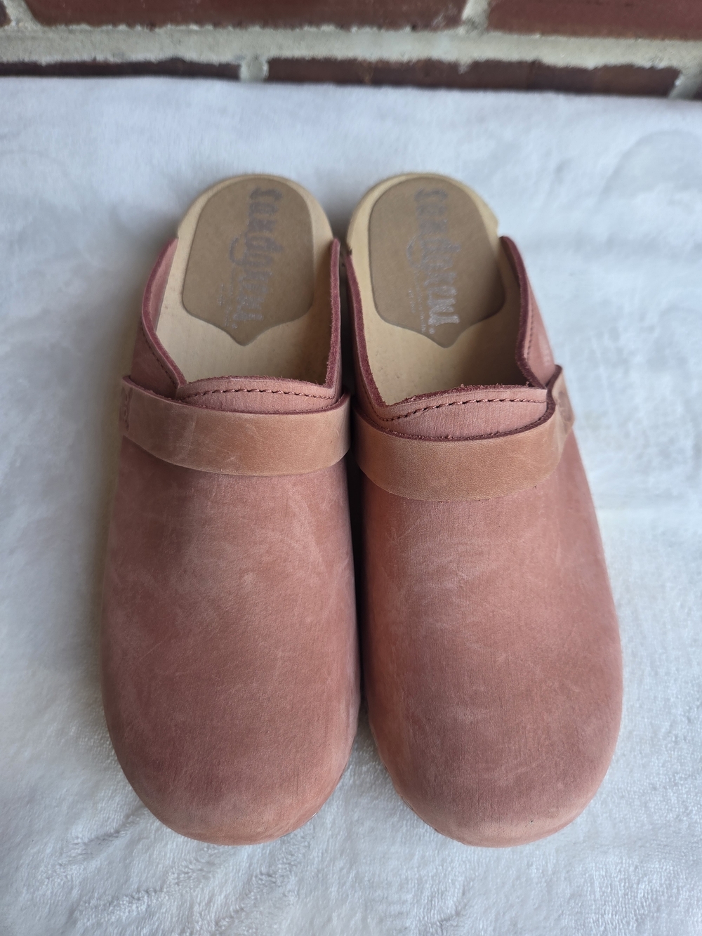 Sandgrens Swedish Wooden Clogs Dusty Rose Suede Slip On Mules EU 37 - Picture 2 of 13